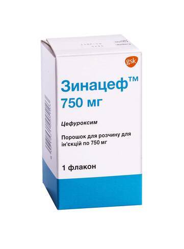 Зинацеф порошок для ін'єкцій 750 мг 1 флакон