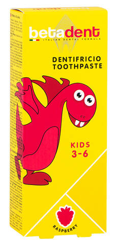 Betadent RASPBERRY KIDS Зубна паста для дітей 3-6 років 75 мл 1 туба