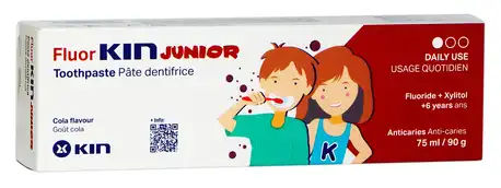 Kin Fluor Junior Зубна паста дитяча від 6 до 12 років проти карієсу кока-кола 75 мл 1 туба