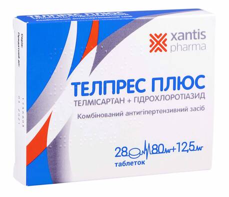 Телпрес Плюс таблетки 80 мг/12,5 мг 28 шт