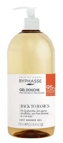 Byphasse Back to Basics Гель для душу для сухої й дуже сухої шкіри помпа 750 мл 1 флакон