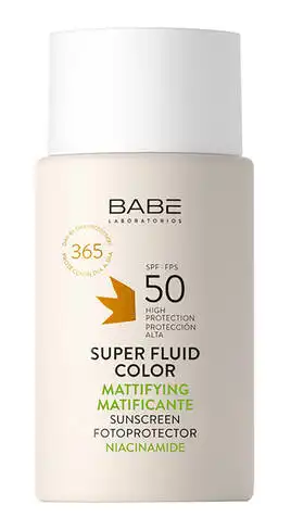 Babe Laboratorios Sun Protection Cонцезахисний матуючий супер флюїд ВВ з тонуючим і матуючим ефектом для жирної шкіри SPF 50 50 мл 1 флакон