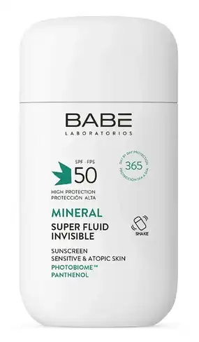 Babe Laboratorios Sun Protection Флюїд мінеральний сонцезахисний з фізичними фільтрами з SPF50 50 мл 1 флакон