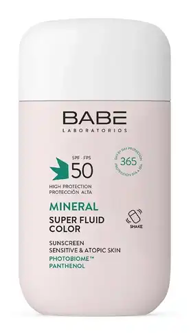 Babe Laboratorios Sun Protection Флюїд мінеральний сонцезахисний з фізичними фільтрами з тонуючим ефектом з SPF50 50 мл 1 флакон