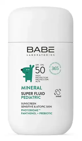 Babe Laboratorios Pediatric Флюїд дитячий сонцезахисний з з фізичним фільтром з пантенолом та пребіотиком з SPF50 50 мл 1 флакон