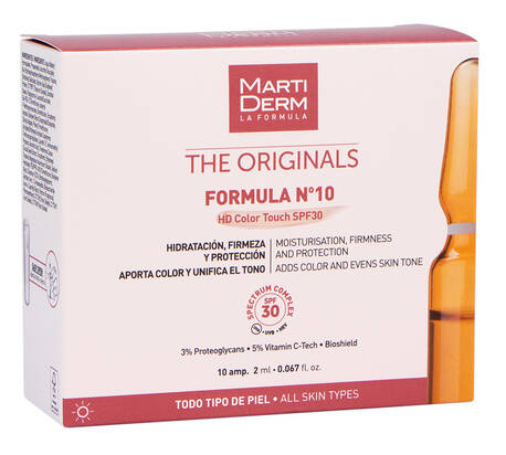 MartiDerm The Originals Formula №10 HD Color Touch SPF30 Ампули для обличчя з тонуючим ефектом 2 мл 10 ампул