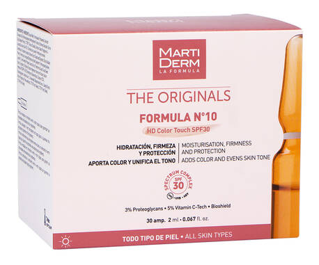 MartiDerm The Originals Formula №10 HD Color Touch SPF30 Ампули для обличчя з тонуючим ефектом 2 мл 30 шт