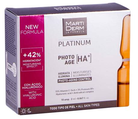 MartiDerm Platinum Фото-Ейдж На+ ампули контроль фотостаріння для всіх типів шкіри 2 мл 10 ампул