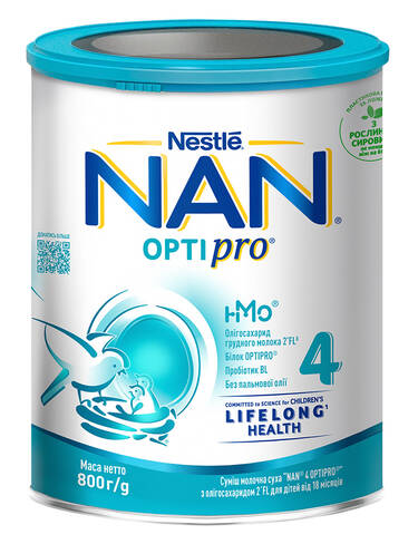 NAN Optipro 4 Суха молочна суміш для дітей від 18 місяців 800 г 1 банка