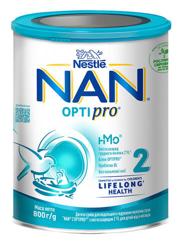 NAN Optipro 2 Суха дитяча молочна суміш від 6 місяців 800 г 1 банка loading=