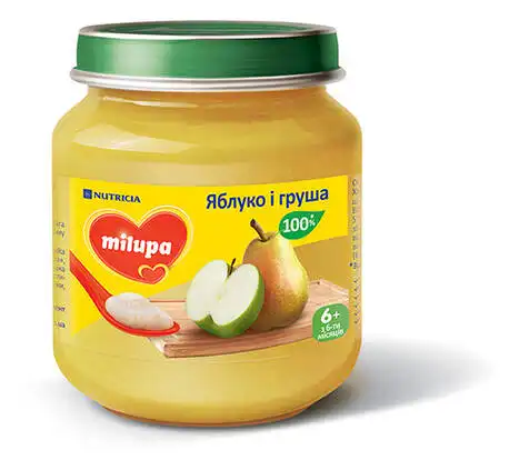 Milupa Пюре Яблуко і груша з 6 місяців 125 г 1 банка