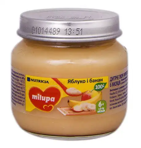 Milupa Пюре Яблуко і банан з 6 місяців 100 г 1 банка