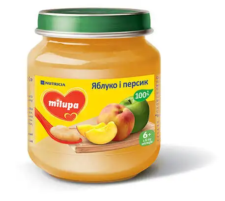 Milupa Пюре Яблуко і персик з 6 місяців 125 г 1 банка