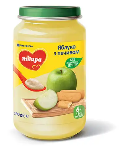 Milupa Пюре Яблуко з печивом від 6 місяців 190 г 1 банка