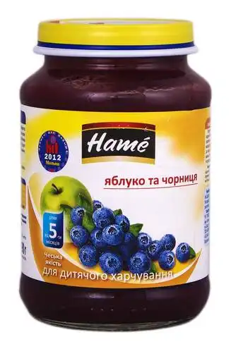 Hame Пюре Яблуко та чорниця від 5 місяців 190 г 1 банка