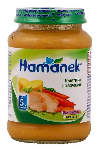 Hamanek Пюре телятина з овочами з 5 місяців 190 г 1 банка
