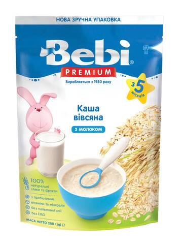 Bebi Premium Каша молочна вівсяна з 5 місяців 250 г 1 коробка