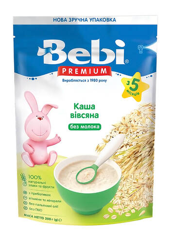 Bebi Premium Каша безмолочна вівсяна з 5 місяців 200 г 1 коробка
