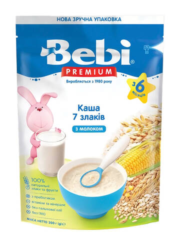 Bebi Каша молочна 7 злаків з 6 місяців 200 г 1 коробка