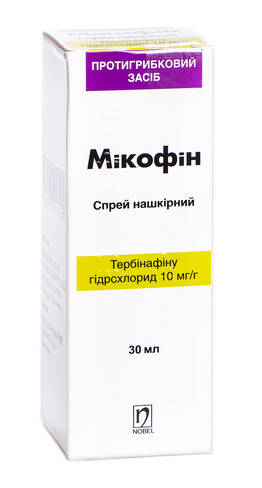 Мікофін спрей нашкірний 10 мг/г 30 мл 1 флакон