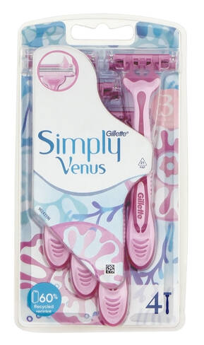 Gillette Simply Venus 3 Бритви одноразові жіночі 4 шт