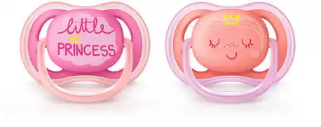 Avent Philips Ultra Air Пустушка декорована для дівчаток 6-18 місяців SCF343/22 2 шт