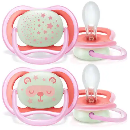 Avent Philips Ultra Air Пустушка нічна для дівчаток 6-18 місяців SCF376/22 2 шт
