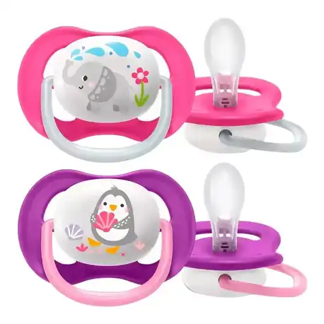 Avent Philips Ultra Air Animal Пустушка силіконова для хлопчиків 6-18 місяців SCF080/12 2 шт