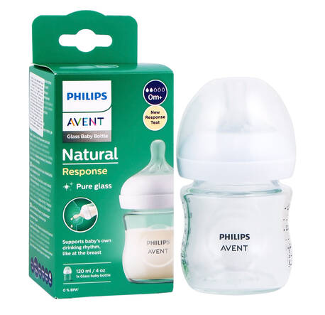Avent Philips Пляшечка скляна для годування Natural Природний потік 120 мл 1 шт