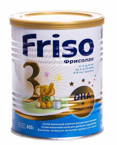 Friso 3 Фрісолак Gold Суміш молочна від 12 до 18 місяців 400 г 1 банка loading=