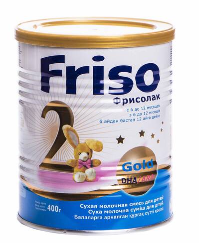 Friso 2 Фрісолак Gold Суміш молочна від 6 до 12 місяців 400 г 1 банка
