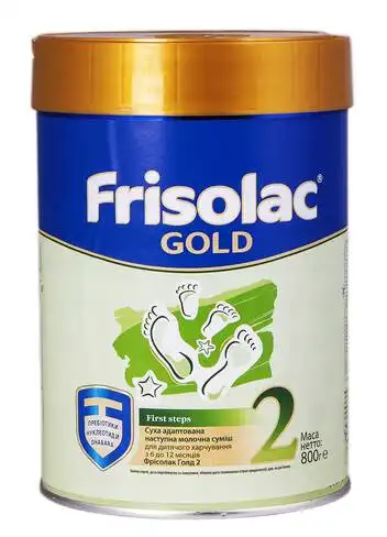 Friso 2 Фрісолак Gold Суміш молочна від 6 до 12 місяців 800 г 1 банка