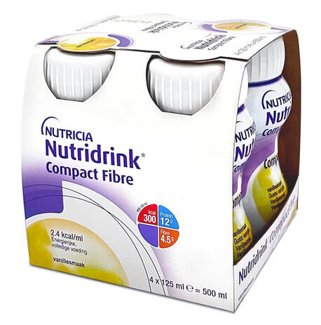 Nutricia Nutridrink Compact Fibre ентеральне харчування зі смаком ванілі 125 мл 4 пляшки loading=