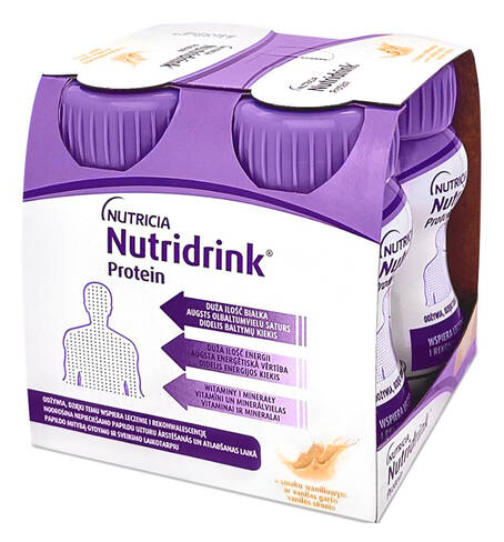 Nutricia Nutridrink Protein Ентеральне харчування зі смаком ванілі 125 мл 4 пляшки