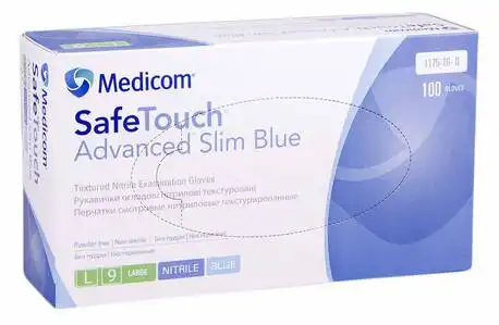 Medicom Рукавички оглядові нітрилові без пудри нестерильні розмір L 1 пара