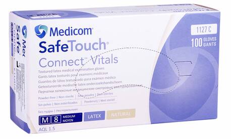 Medicom SafeTouch Рукавички медичні латексні оглядові без пудри нестерильні розмір M 1 пара