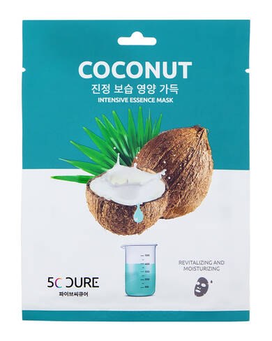 Jkosmec 5C CURE Маска тканинна для обличчя з екстрактом кокосу 25 мл 1 шт