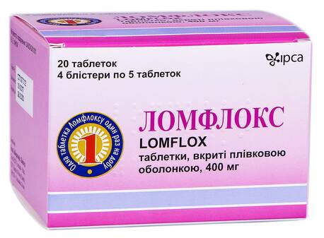 Ломфлокс таблетки 400 мг 20 шт