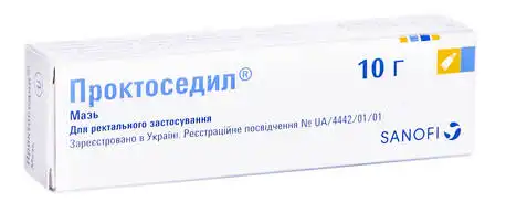 Проктоседил мазь ректальна 10 г 1 туба