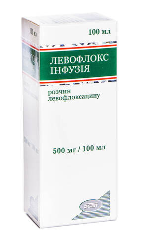Левофлокс розчин для інфузій 500 мг/100 мл 100 мл 1 флакон loading=
