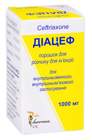 Діацеф порошок для ін'єкцій 1000 мг 1 флакон