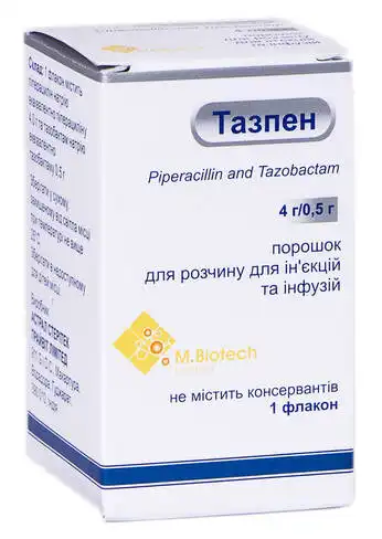 Тазпен порошок для ін'єкцій та інфузій 4 г/0,5 г  1 флакон