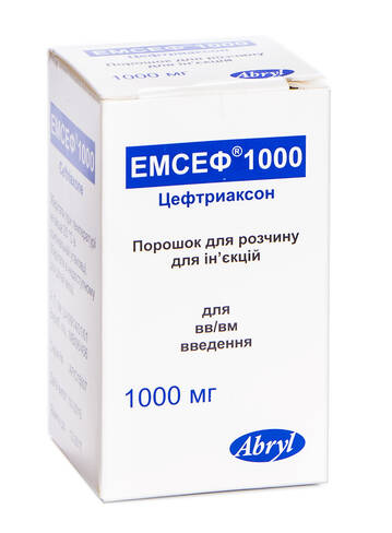 Емсеф 1000 порошок для ін'єкцій 1000 мг 1 флакон