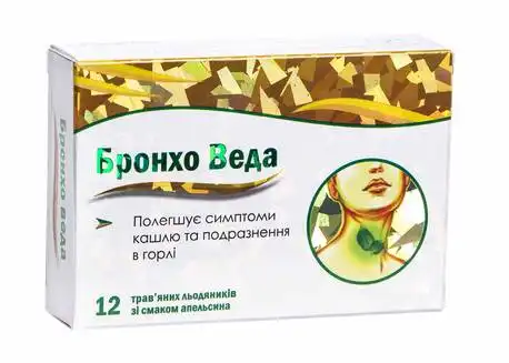 Бронхо Веда зі смаком апельсину льодяники 12 шт