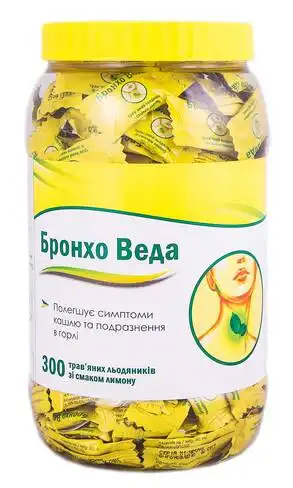 Бронхо Веда зі смаком лимону льодяники 300 шт