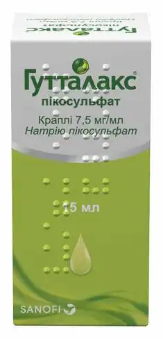 Гутталакс пікосульфат краплі оральні 7,5 мг/мл 15 мл 1 флакон