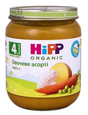 HiPP Пюре Овочеве асорті з 4 місяців 125 г 1 банка