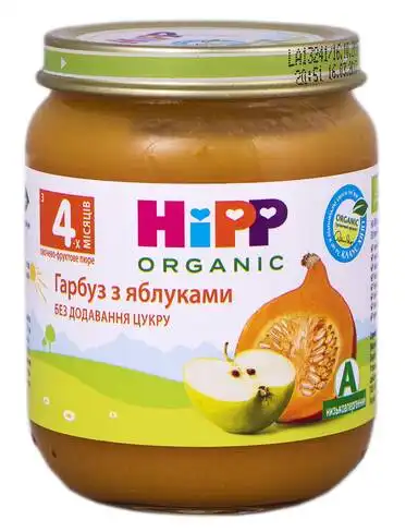 HiPP Пюре Гарбуз з яблуками з 4 місяців 125 г 1 банка