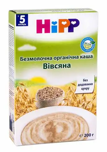 HiPP Каша безмолочна органічна Вівсяна з 5 місяців 200 г 1 коробка