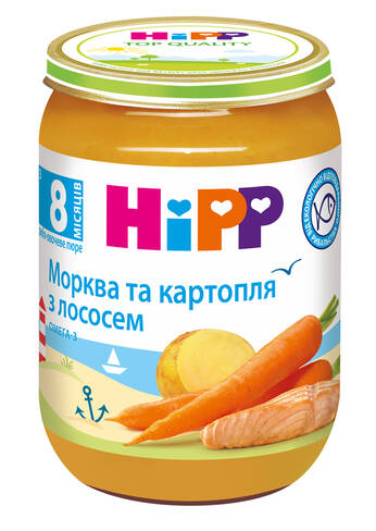 HiPP Пюре Морква та картопля з лососем з 8 місяців 190 г 1 банка